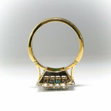 2.5ct Green Emerald Halo Stylish Cocktail Engagement Ring 14k Yellow Gold Finish