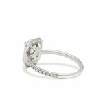 1.6ct Emerald Cut Diamond Engagement Ring 14k White Gold Finish Halo Solitaire