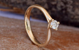 4 Prong Solitaire Engagement Ring 0.5ct Round Cut Diamond 14k Rose Gold Finish
