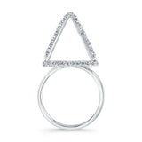 1ct Round Cut Diamond Hollow Pyramid Unique Engagement Ring 14k White Gold Over