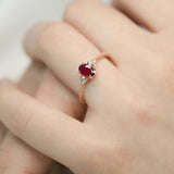 1ct Oval Cut Pink Ruby Engagement Ring Pear Accent Trilogy 14k Rose Gold Finish