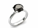 1.5ct Round Cut Black Diamond Bridal Set Engagement Ring 14k White Gold Finish