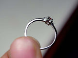 0.3ct Engagement Ring Oval Cut Pink Ruby Trilogy Minimalist 14k White Gold Over