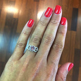 3Ct Round Cut Purple Amethyst Diamond Halo Engagement Ring 14K White Gold Finish