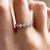 0.5ct Round Cut Moissanite Eternity Cluster Wedding Band 14k White Gold Plated