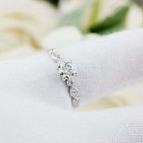 1.6ct Round Cut Diamond Milgrain Solitaire with Accent Ring 14k WhiteGold Finish