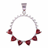 4ct Red Garnet Pendant Trillion Cut Stylish Cocktail 14k White old Over NO CHAIN