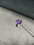 1.5ct Engagement Ring Emerald Cut Purple Amethyst Solitaire 14k WhiteGold Finish