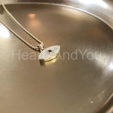 0.6ct Round Cut Moissanite Evil Eye Pendant 14k Yellow Gold Plated NO CHAIN