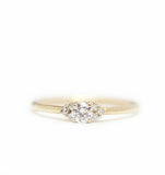 1.2ct Round Cut Diamond Engagement Ring Petite Minimalist 14k Yellow Gold Finish