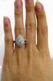 6.5ct Oval Cut Diamond Cocktail Split Band Engagement Ring 14K White Gold Finish