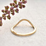 0.05ct Round Cut Moissanite Stacking Curved Wedding Band 14K White Gold Plated