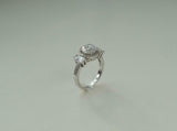 Halo Trilogy Engagement Ring 1.7ct Round Cut VVS1D Diamond 14k White Gold Finish