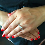 Infinity Engagement Ring 1.5ct Round Brilliant Cut Diamond 14k White Gold Finish