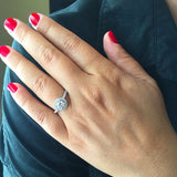 Milgrain Halo Solitaire Engagement Ring 2ct Round Diamond 14k White Gold Finish