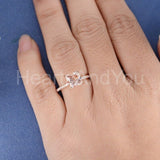 1.5ct Princess Cut Simulated Peach Morganite Accented Ring 14k Rose Gold Plated