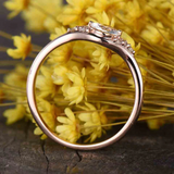 1.1ct Round Cut Diamond Solitaire with Accent Engagement Ring 14k Rose Gold Over