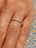 0.3ct Round Cut Moissanite Bezel Set Women Wedding Band 14k Yellow Gold Plated