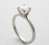 0.5ct Round Cut Moissanite Solitaire Prong Engagement Ring 14K White Gold Plated