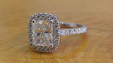 2.5ct Radiant Cut VVS1 Diamond Halo Promise Engagement Ring 14k WhiteGold Finish