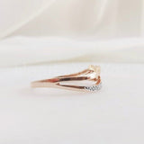 0.1ct Oval Cut Simulated Diamond Infinity Engagement Ring 14k Rose Gold Plated