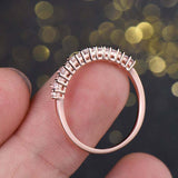1.5ct Round Cut Diamond Wedding Band Half Eternity Women 14k Rose Gold Finish