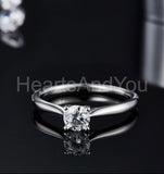 0.2ct Round Cut Moissanite Solitaire Women Engagement Ring 14k White Gold Plated