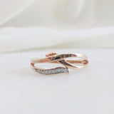 0.1ct Oval Cut Simulated Diamond Infinity Engagement Ring 14k Rose Gold Plated