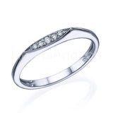 0.25ct Round Cut Moissanite Stackable Minimalist Wed Band 14k White Gold Plated
