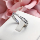0.3ct Round Cut Moissanite Cross Split Women Wedding Band 14k White Gold Plated