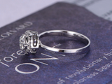 1.2ct Round Cut Diamond Engagement Ring 14k White Gold Finish Unique Halo Bridal