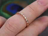 0.7ct Round Cut Diamond Wedding Band Stackable Minimalist 14k Rose Gold Finish