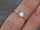 1.5ct Round Cut Diamond Engagement Ring Five Stone Solitaire 18k RoseGold Finish