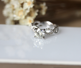 1.6ct Round Cut Diamond Engagement Ring 14k White Gold Finish Infinity Solitaire