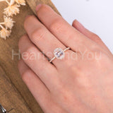 1ct Oval Cut Simulated Peach Morganite Accented Halo Ring 14k Rose Gold Plated