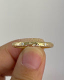 0.1ct Round Cut Moissanite Flush Set Women Wedding Band 14k Yellow Gold Plated