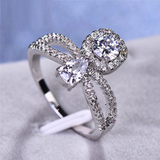 1.9ct Round Cut Diamond Engagement Ring 14k White Gold Finish Halo Split Shank