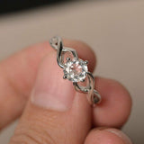 1.5ct Round Cut Diamond Engagement Ring 14k White Gold Finish Infinity Wedding
