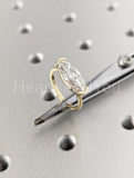 2.2ct Oval Simulated Diamond Half Bezel Set Solitaire Ring 14k YellowGold Plated
