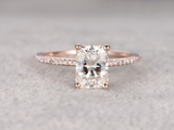 1ct Radiant Cut Diamond with Accents Solitaire Engagement Ring 14k RoseGold Over