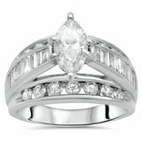 2.5Ct Marquise Cut Diamond Unique Stylish Engagement Ring 14K White Gold Finish
