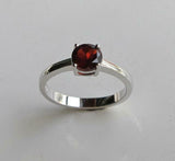 0.5ct Round Cut Red Garnet Engagement Ring 4 Prong Solitaire 14k White Gold Over