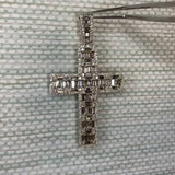 2ct Emerald Simulated Diamond Cross Jesus Pendant 14k White Gold Plated NO CHAIN