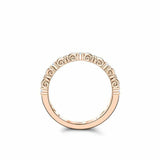 Filigree Stackable Wedding Ring Band 0.07ct Round Cut Diamond 14k Rose Gold Over