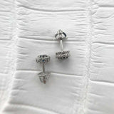 2ct Oval Cut Blue Sapphire Diamond Halo Stud Earrings 14k White Gold Finish