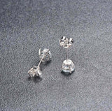 0.45ct Stud Earrings Round Cut Diamond Solitaire Women 14k White Gold Finish