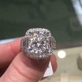 5Ct Cushion Cut VVS1 Diamond Elegant Halo Engagement Ring 14K White Gold Finish
