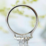 2.3ct Oval Simulated Diamond Dual Halo Milgrain Bridal Set 14K White Gold Plated