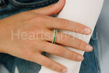 2.1ct Round Cut Simulated Emerald Cocktail Wedding Band 14k Yellow Gold Plated
