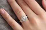 0.5ct Round Cut Diamond Filigree Solitaire Engagement Ring 18k WhiteGold Finish